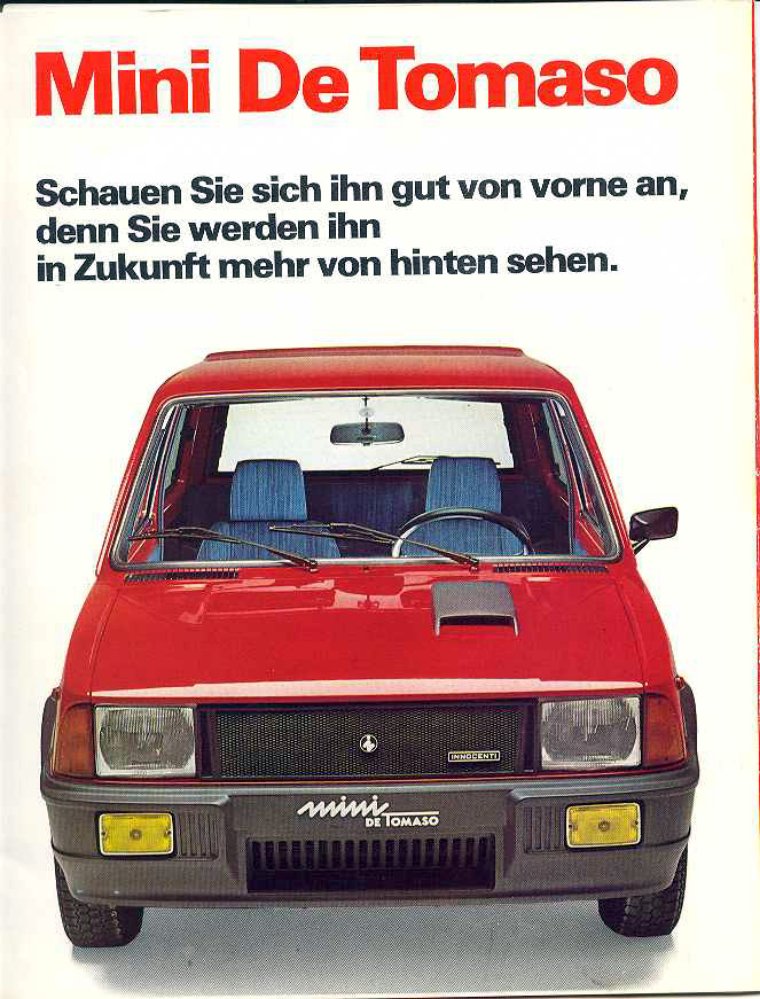 Brochure Innocenti Mini De Tomaso